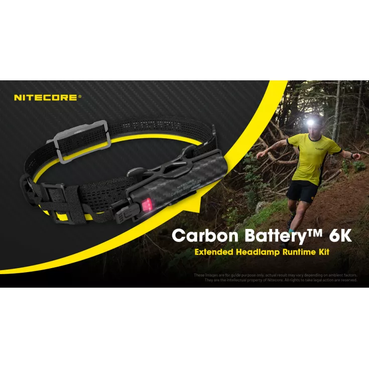 Nitecore HC65 UHE Extended Headlamp Runtime Kit - Carbon Battery 6K